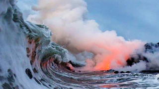 Extremely dangerous lava surf photography is completely worth the risk
